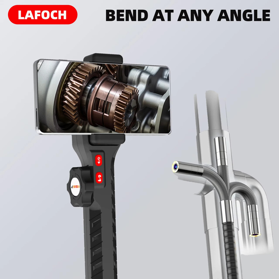 LAFOCH Digitales Endoskop mit Zwei-Wege-Gelenk-Lenkung und CMOS-Kamera für Android und iOS, Schwarz, 3,9mm/6,2mm - Bild 2