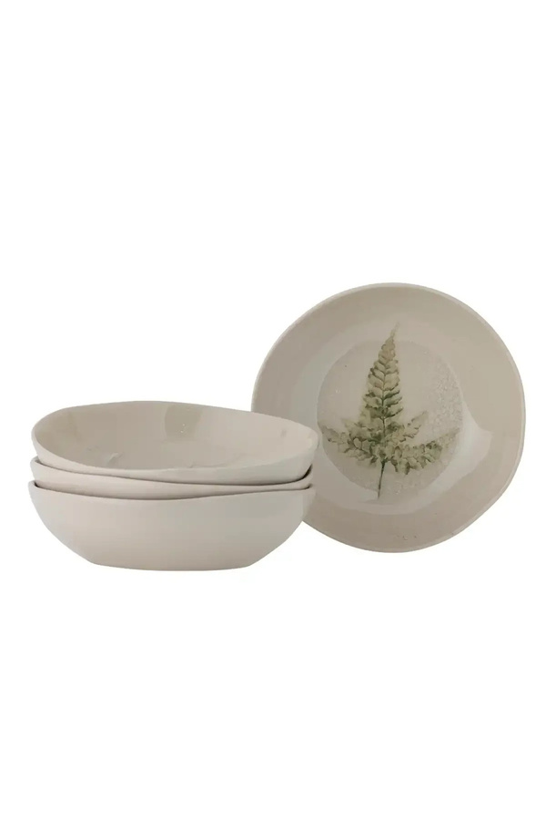 Bloomingville Suppenteller aus Steingut in Natur, 4er-Set, Durchmesser: 21 cm - Bild 1
