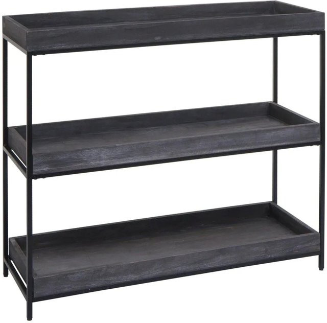 MCW Standregal K71 aus Holz und Metall mit 3 Ablagen, Grau, B/T/H: 90 x 35 x 100 cm - Bild 2