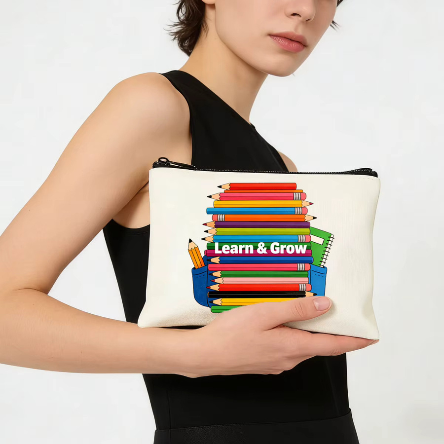 Kreatives Stiftetui aus Canvas als multifunktionale Aufbewahrungstasche und Clutch für die Schule - Bild 2