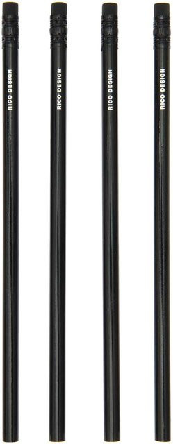 Rico Design Paper Poetry Bleistifte schwarz 4er-Set aus Holz mit Graphit - Bild 1