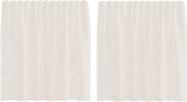 vidaXL Voile Vorhänge mit Lasche, 2er-Set, Beige, Breite: 140 cm, Höhe: 140 cm - Bild 1