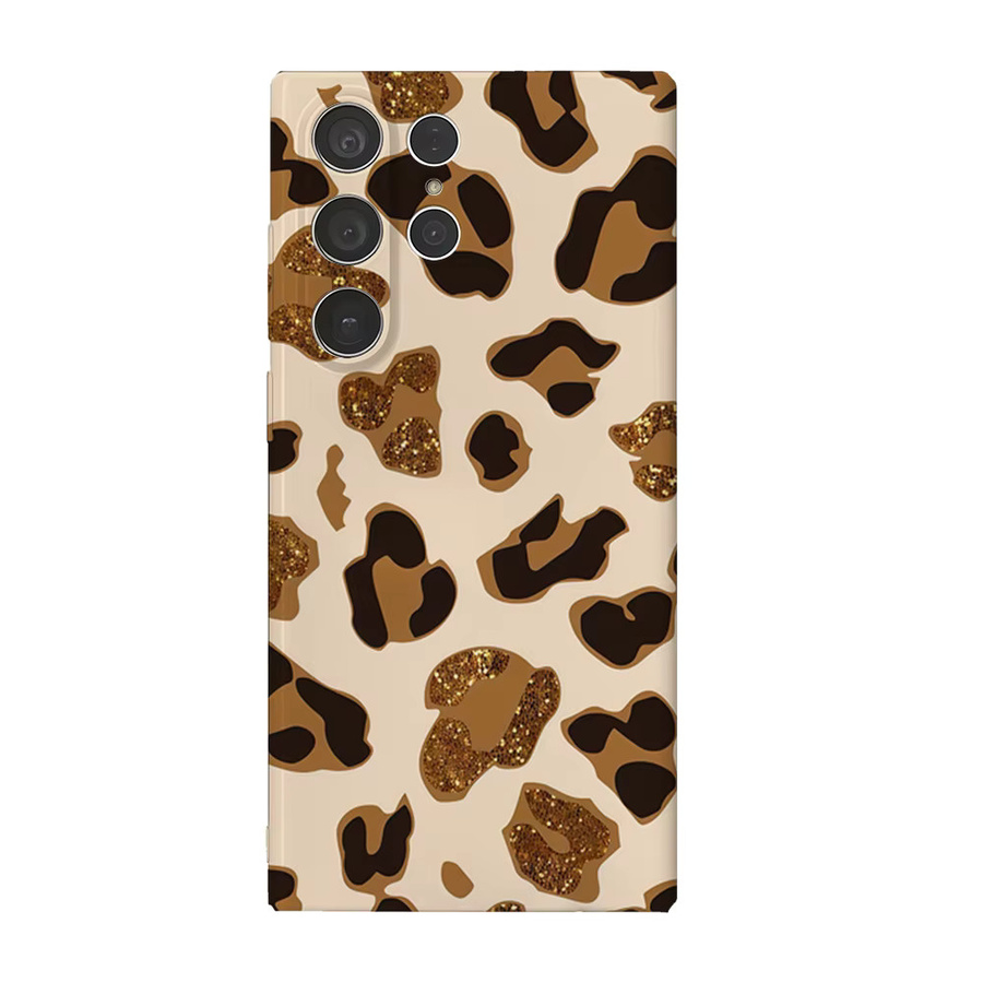 Potdemiel Handyhülle mit Leopardenmuster in Braun und Gold für Samsung Galaxy S25, S24, S23 Ultra Plus, A35 und A55 mit glänzender HD-Hartschale - Bild 7