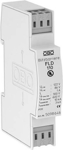 OBO Bettermann Blitzbarriere FLD 110 in Weiß, 10 kA - Bild 1