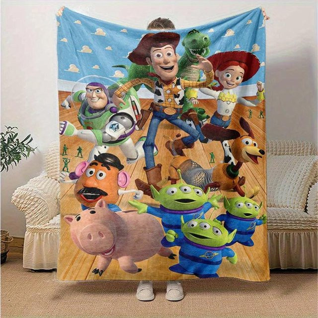 Toy Story Charaktere Flanellkuscheldecke Yun Heng Three, Mehrfarbig, B: 130 cm, T: 150 cm - Bild 1