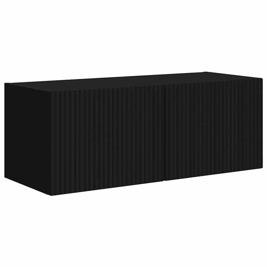 vidaXL TV-Wandschrank Schwarz Matt aus Holzwerkstoff, B/T/H: 60 x 31 x 29,5 cm - Bild 2