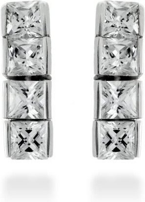Luxenter Fluss-Ohrringe 925 Silber, Weiß, Zirkonia, Brillant, Damen - Bild 1