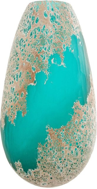 NTK-Collection Vase Ocean XXL in Türkis und Gold, moderne abstrakte Tischvase in ovaler Form - Bild 1