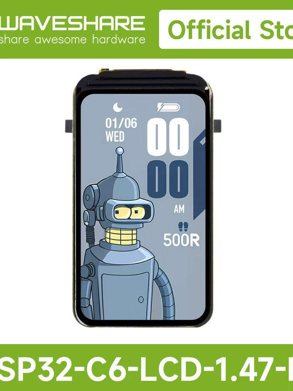 Waveshare ESP32-C6 Entwicklungsplatine mit 1,47-Zoll-Display in Schwarz, 160-MHz-Single-Core-Prozessor, 172 x 320 Pixel, 262K - Bild 4