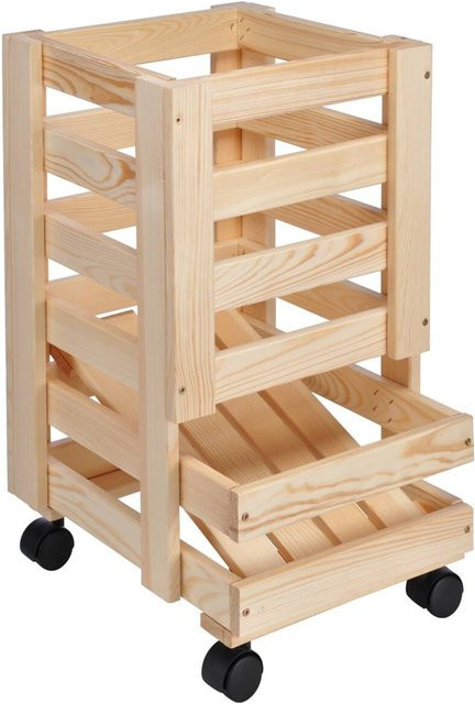 HI Kartoffel- und Obstkiste aus Naturholz Fichte, Farbe: Natur/Beige, B/H/T: 30 x 52,5 x 37 cm - Bild 1