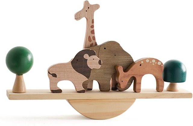 Binchi Holz Waldtiere Balance Wippe, Lernspielzeug, ab 0 Jahre - Bild 1