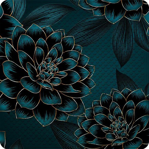 Sanilo Badematte Dahlien in Blau mit floralem Design, B/B: 53 x 53 cm - Bild 1