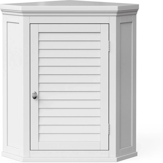 Teamson Home Eckschrank für das Badezimmer aus MDF in Weiß - Bild 1