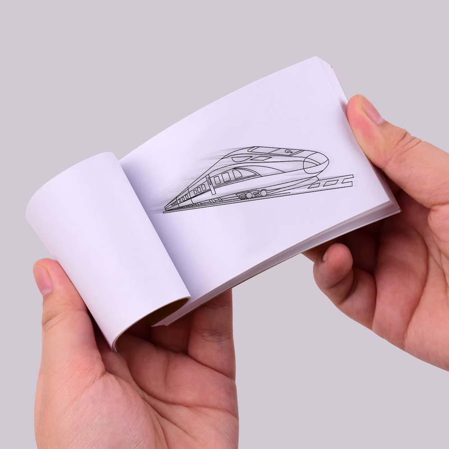 Aibecy Leeres Flipbook-Kit mit Animationspapier und Binden-Schrauben in Weiß und Braun für LED-Tracing-Lichtblock-Zeichnungen und Skizzen - Bild 3