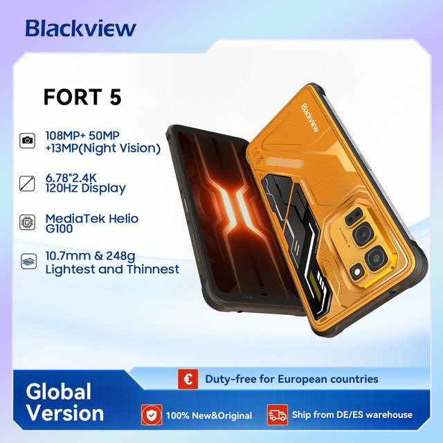 Blackview Fort 5 Robustes Smartphone mit 6,78 Zoll 2,4K-Display und 108 MP Kamera in Schwarz - Bild 1