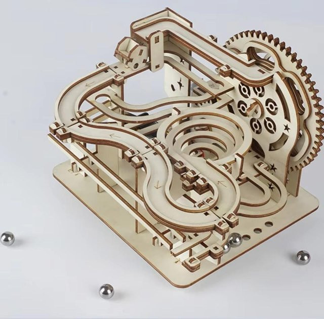 Fashnics 3D Holz Mechanisches Kugellager-Schienenpuzzle, DIY Montage, ab 14 Jahren - Bild 1
