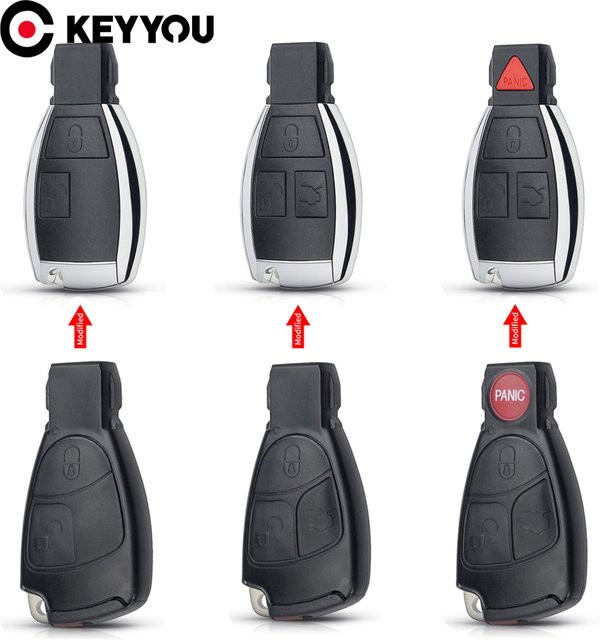 KEYYOU Smart Remote Key Gehäuse für Mercedes Benz B C E ML S CLK CL Vito Ersatz Schlüsselhülle in Schwarz - Bild 1