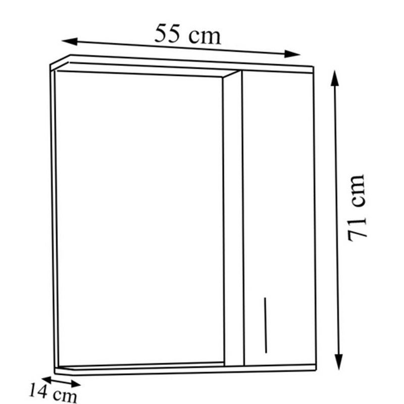 VCM Spiegelschrank Lisalo L Badschrank mit LED-Beleuchtung in Weiss, B/H/T: 55 x 71 x 14 cm - Bild 2