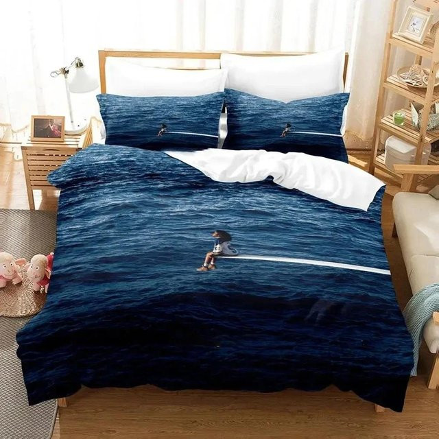 Bettwäsche-Set Binchi Outdoor Product mit 3D-Druck, Blau, Microfaser, B/H: 135 x 200 cm - Bild 1
