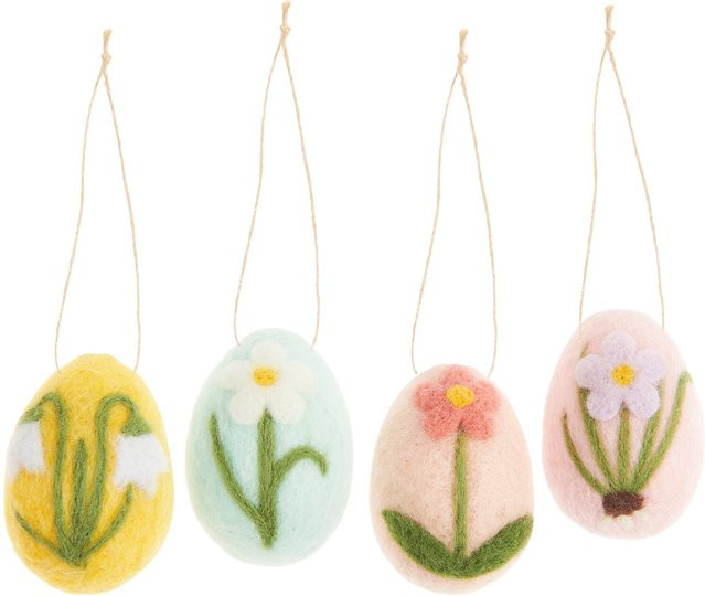 Rico Design Aufhänger Filz-Eier mit Blumendesign in Mehrfarbig für die Osterzeit - Bild 1