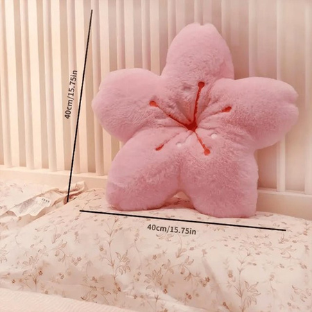 Yiran toy Rosa Flauschiges Kirschblüten Bodenkissen aus Plüsch und Baumwolle