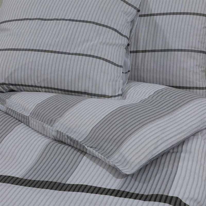 Vidaxl Bettwäsche-Set aus Baumwolle, Grau, B/H: 200 x 220 cm - Bild 2