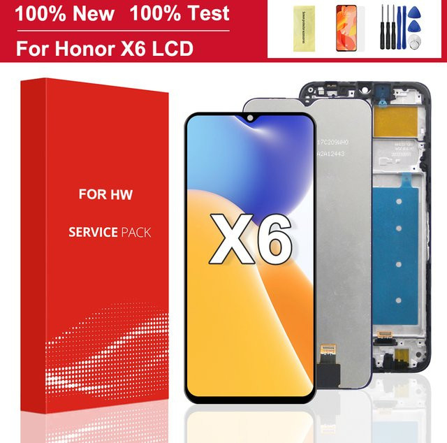 Honor X6 LCD Display Touchscreen Digitizer Montage mit Rahmen in Schwarz für VNE-LX1, VNE-LX2, VNE-LX3 - Bild 1