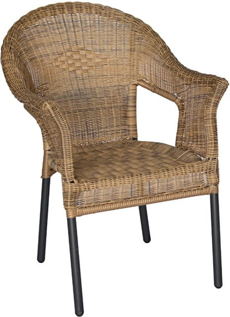 Merxx Stapelsessel Ravenna 2er-Set aus Aluminium und Kunststoff in Beige und Braun, B/H/T: 61 x 87 x 67 cm - Bild 1