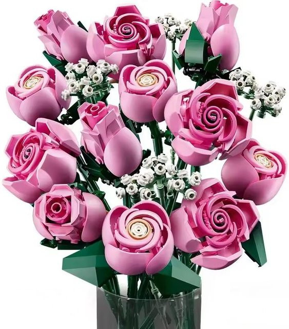 LEGO Modell 10374 Romantisches Bouquet Rosa Rose Baustein-Set mit 789 Teilen in Pink - Bild 1