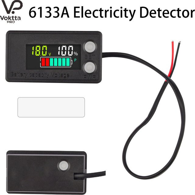 Voktta 6133A Digitales LCD-Spannungsmessgerät, 2-Draht-Voltmeter für 8 V-100 V mit Batteriekapazitäts-Anzeige - Bild 1