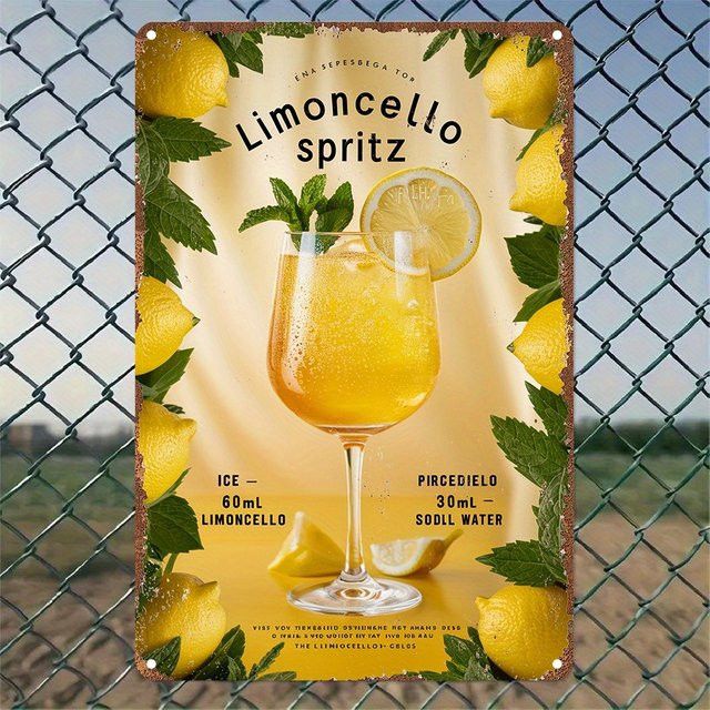 Vintage Limoncello Spritz Aluminiumschild von HELLOYOUNG als Retro-Dekor für Bar, Küche oder Café, Breite: 60 cm, Höhe: 30 cm - Bild 1