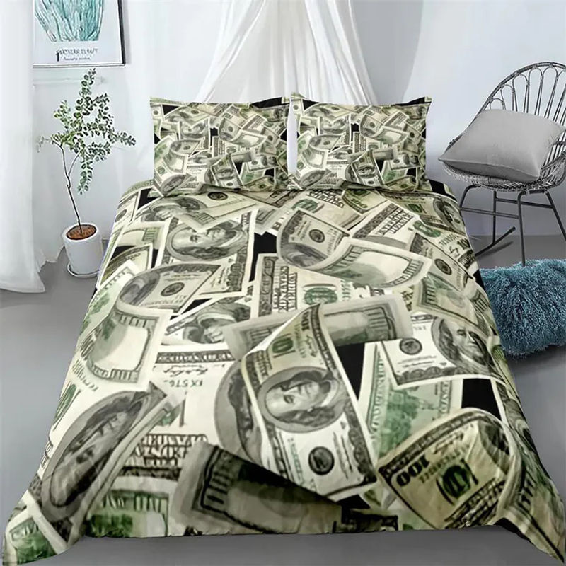 Bettwäsche-Set Your Warm Home mit Dollar-Muster in Multicolour, King-Size, 3-teilig aus Polyester, B/H: 200 x 230 cm mit zwei Kissenbezügen (50 x 70 cm) - Bild 2