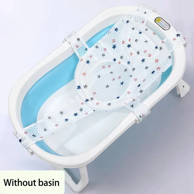 Rutschfestes Baby-Badewannennetz in Pink und Weiß, verstellbare Badewannenmatte für Neugeborene mit Liegestützfunktion - Bild 1