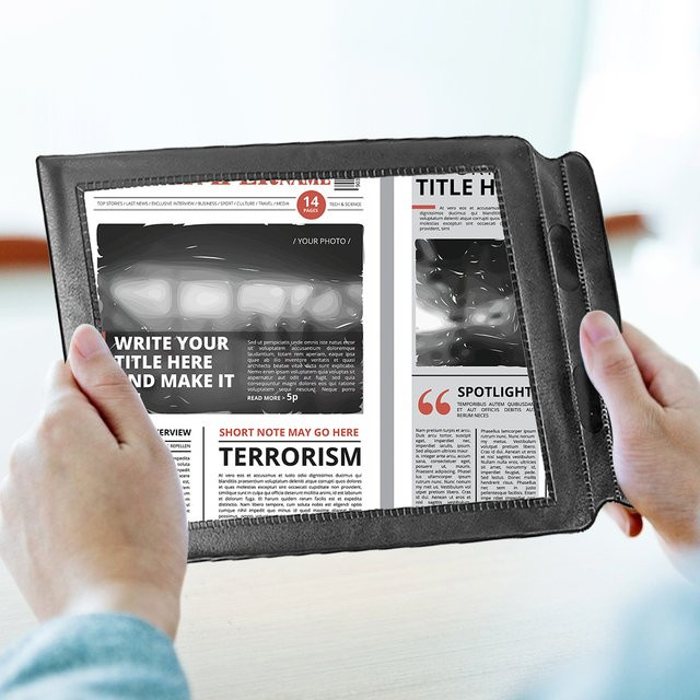Shunmaii Handgehaltene Seitenlupe mit 3-facher Vergrößerung in Schwarz für Senioren zum Zeitungslesen - Bild 1