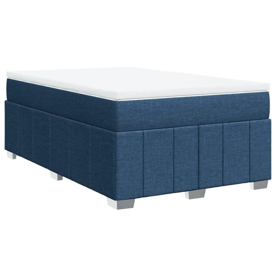 vidaXL Boxspringbett mit Matratze Blau, Hybridbett mit Taschenfederkern, B/T: 120 x 190 cm - Bild 2