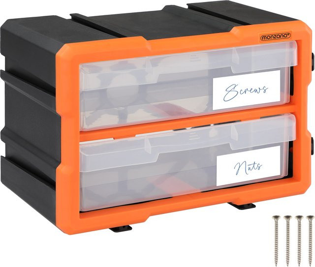 Sortimentskasten MW1803 von MONZANA mit 36 Fächern in Orange, Grau und Multicolour, B/T/H: 29,5 x 16,0 x 19,5 cm - Bild 1