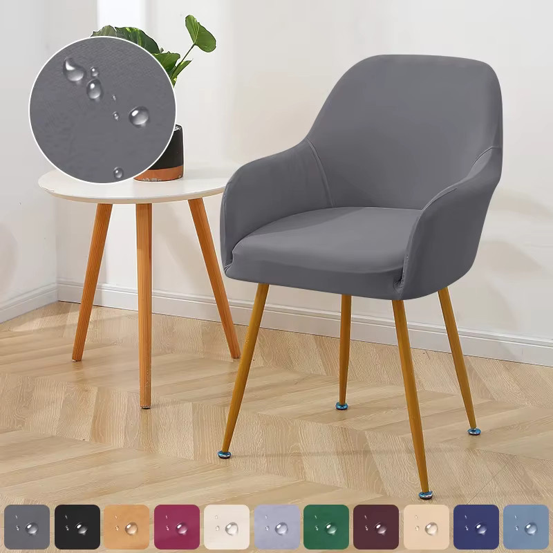 WANERQU Wasserabweisender elastischer Stuhlbezug in Grau für Esszimmer und Bürostühle - Bild 4