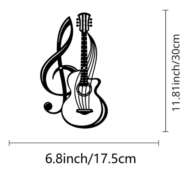 HELLOYOUNG Metall Wanddekoration mit Musiknoten und Violine in Schwarz - Bild 2