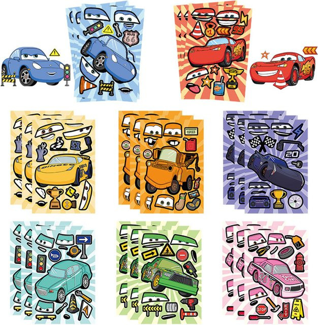 Disney Cars Lightning McQueen Puzzle-Aufkleber, Bunt - Bild 1