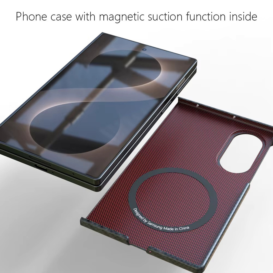 Samsung Galaxy Z Fold 8 MagSafe Hülle mit Kohlefaser-Textur in Blau, magnetisch und stoßfest - Bild 3