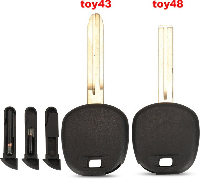 Jingyuqin Transponder leere Schlüsselhülle für Toyota Rav4 Prado Corolla Camry Reiz Highlander Yaris mit 43 und 48 Klinge in Schwarz - Bild 1