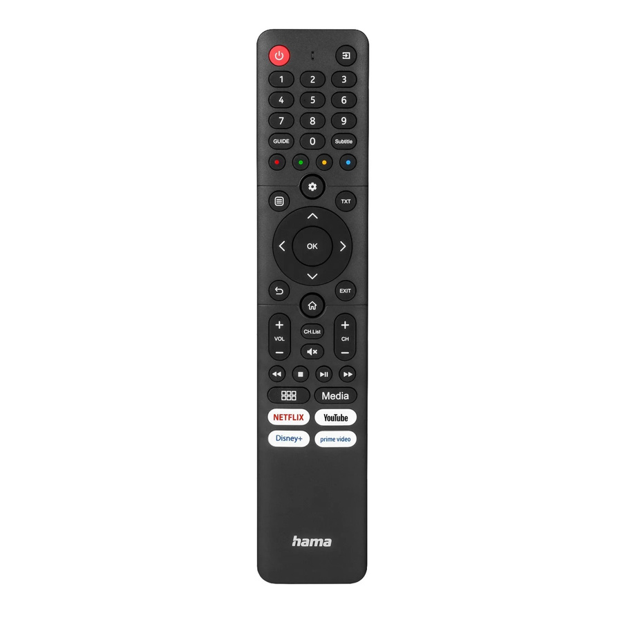 Hama Universal-Fernbedienung für Hisense TVs in Schwarz mit 4 App-Tasten - Bild 2