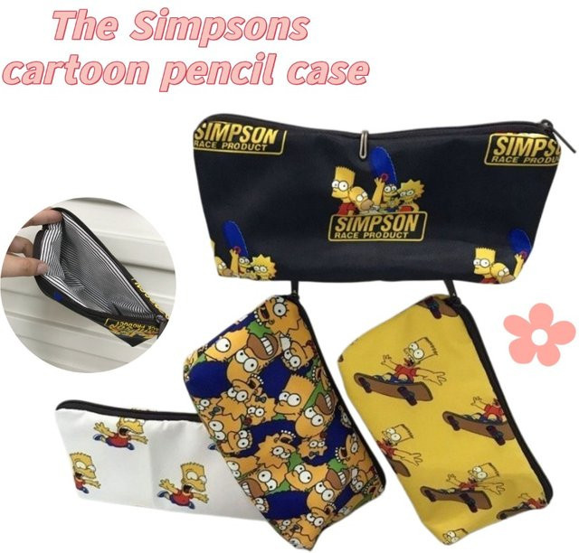 The Simpsons Weiche Stoff-Federtasche mit Bart Simpson Motiv für Studenten und Schule - Bild 1