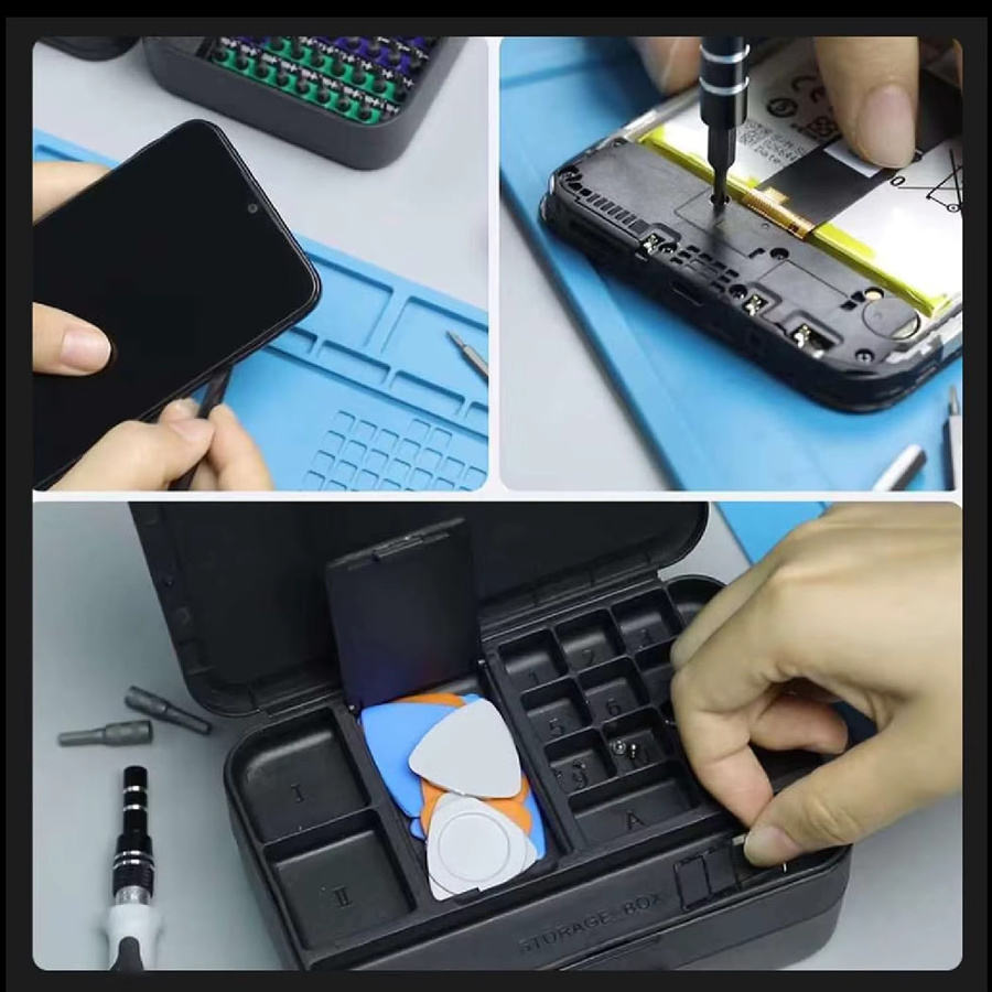 132-in-1 Präzisions-Schraubendreher-Set in Schwarz mit magnetischen Werkzeugen für Handy- und Computer-Reparaturen - Bild 4