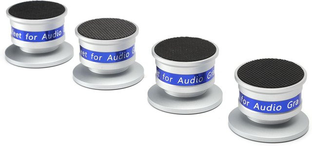 Preffair Audio-Isolationsmatte mit Spikes in Silber für Plattenspieler, CD-Player, DVD-Player und Verstärker - Bild 1