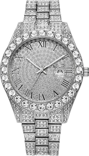 ZBJP Armbanduhr, Diamantbesetzt, Edelstahl, Silber, Quarz, Herren - Bild 1