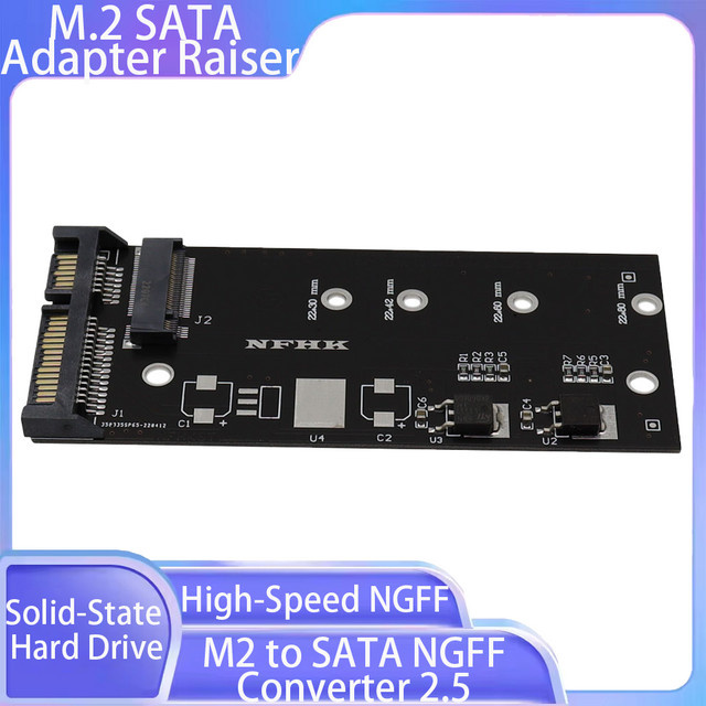 T.F.SKYWINDINTL M.2 NGFF auf SATA3 Festplatten-Adapterkarte, SSD-Adapter für 2,5 Zoll SATA, Schwarz - Bild 1
