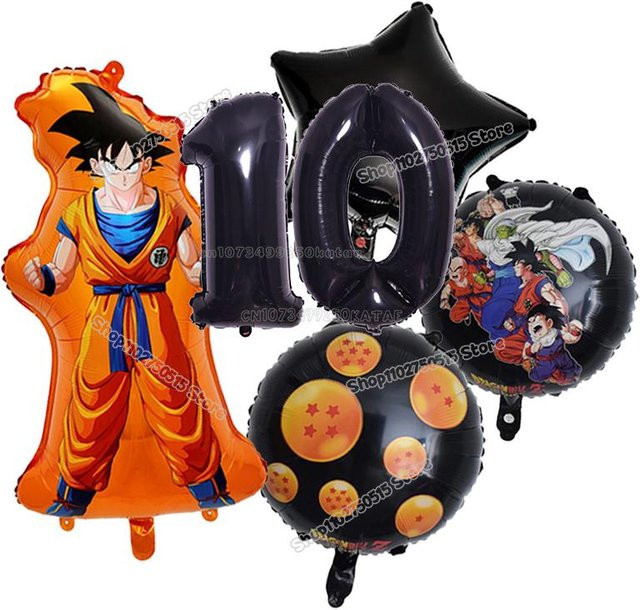 Yiran toy 1 Dragon Ball Anime Son Goku Zahlenballons Set für Kindergeburtstage und Babypartys in Gelb, Blau und Multicolour - Bild 1