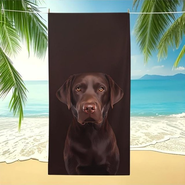 Strandtuch mit Labrador-Hundemuster von Creative Man, Breite: 40 cm, Höhe: 60 cm - Bild 1