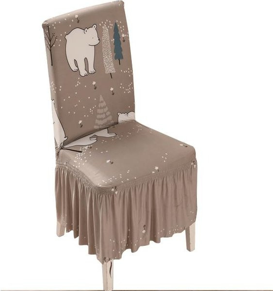 S-EMIGA Stretch-Spandex Esszimmerstuhl-Bezugsschutz in Beige für Bankettstühle - Bild 1